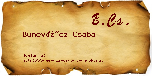 Bunevácz Csaba névjegykártya